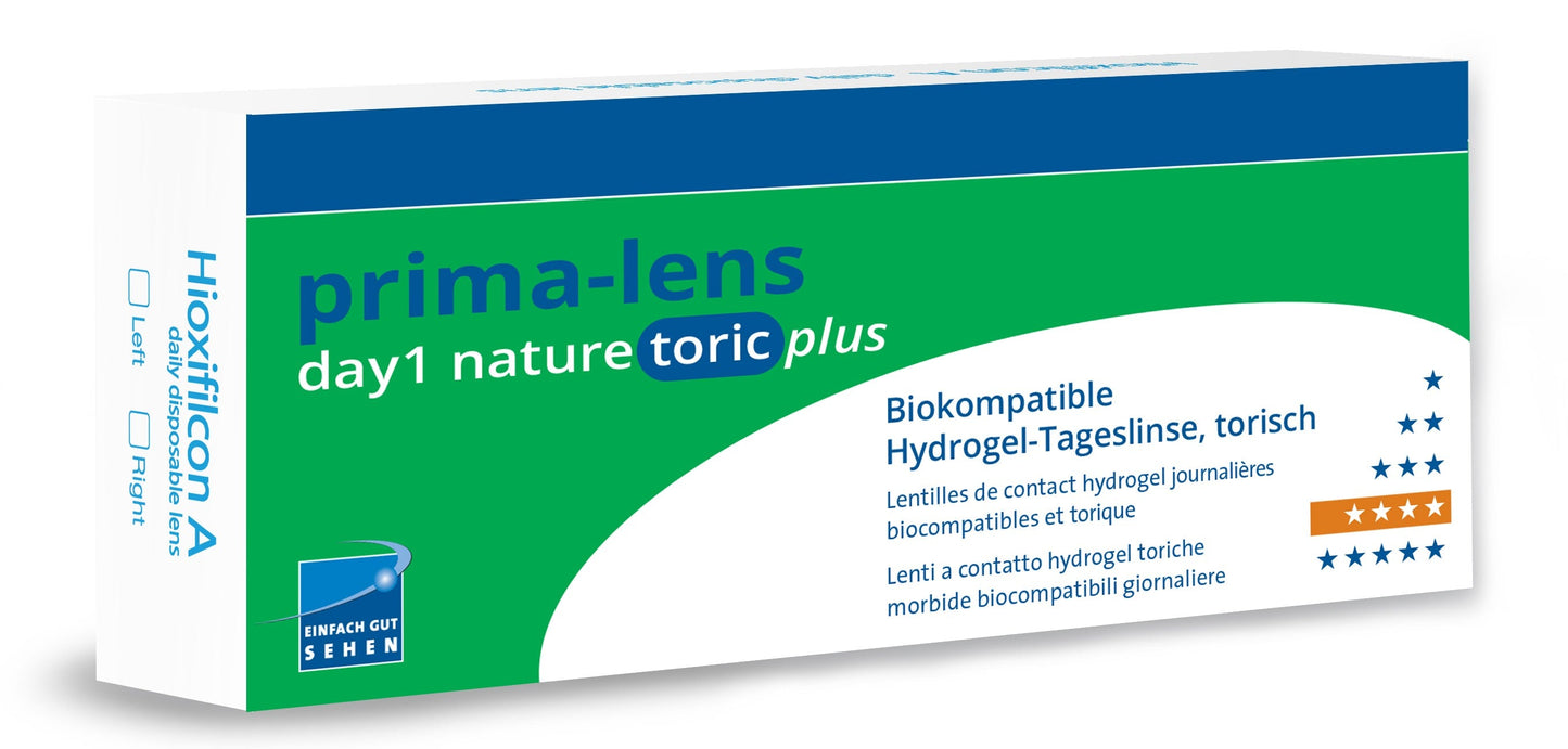 prima-lens day1 nature toric plus (30s) Power -02.50